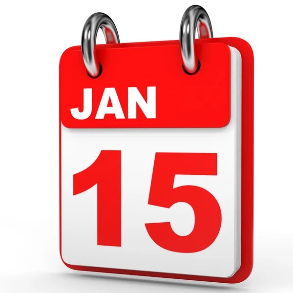 15 januari. Kalender op witte achtergrond. — Stockfoto