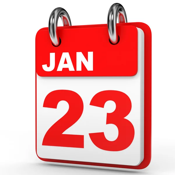 23. Januar Kalender auf weißem Hintergrund. — Stockfoto