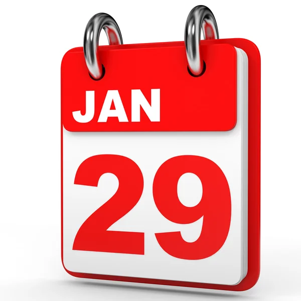 29 Ιανουαρίου. Ημερολόγιο σε λευκό φόντο. — Φωτογραφία Αρχείου
