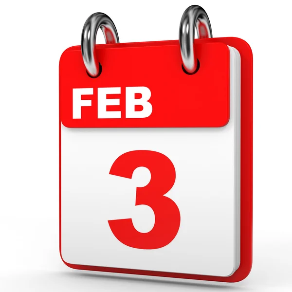 February 3. Calendar on white background. — Stock Photo, Image