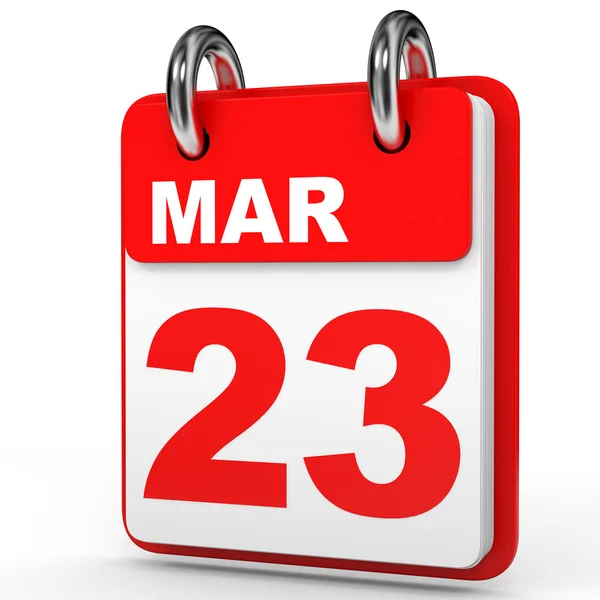 March 23. Calendar on white background. — Stock Photo, Image