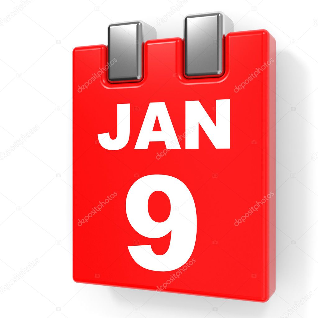1 月9 日 白色背景上的日历 图库照片 C Icreative3d 1 月9 日 白色背景上的日历 图库照片 C Icreative3d