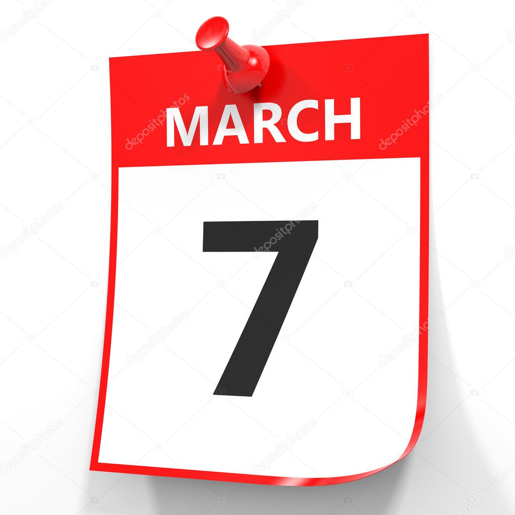 March 7. Calendar on white background. Stock Photo by ©iCreative3D 125412516