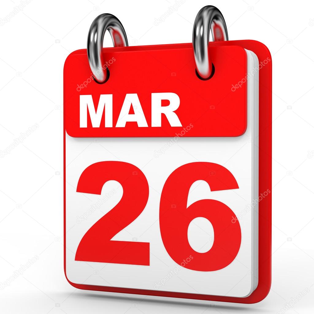 March 26. Calendar on white background. Stock Photo by ©iCreative3D