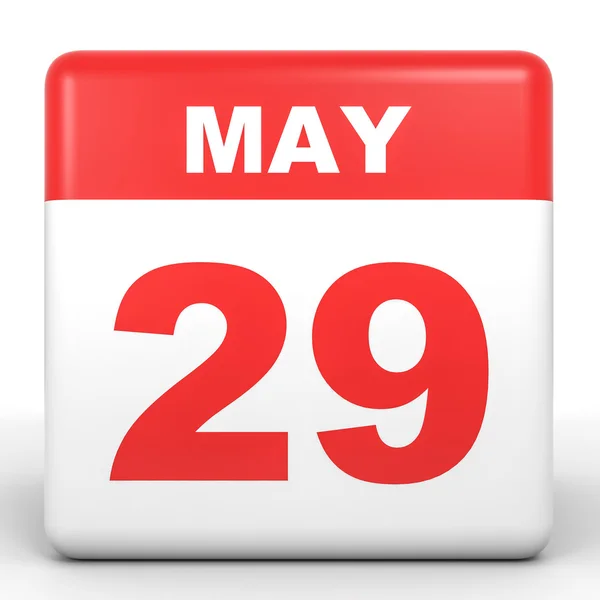 29 maja. Kalendarz na białym tle. — Zdjęcie stockowe