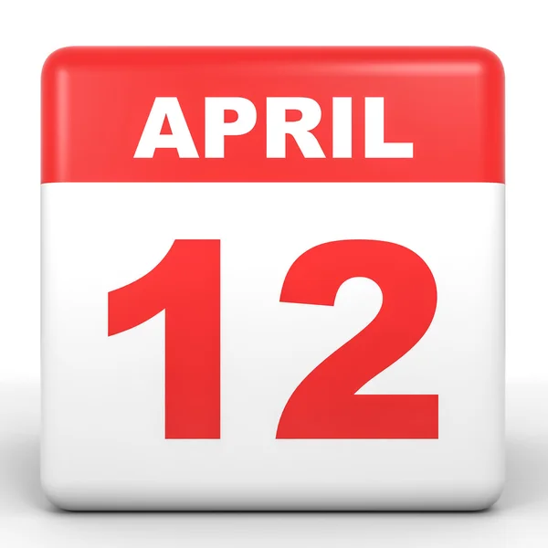 12 aprile. Calendario su sfondo bianco . — Foto Stock
