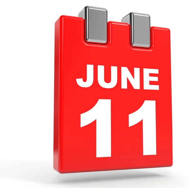 11. Juni Kalender auf weißem Hintergrund. — Stockfoto