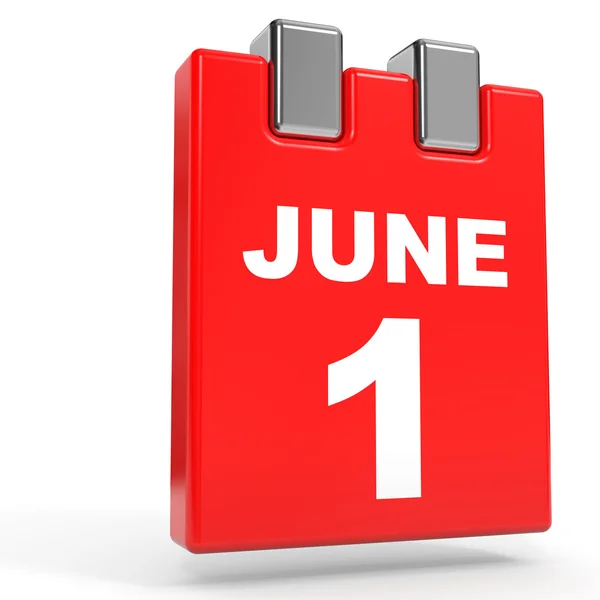 1 de junio. Calendario sobre fondo blanco . — Foto de Stock