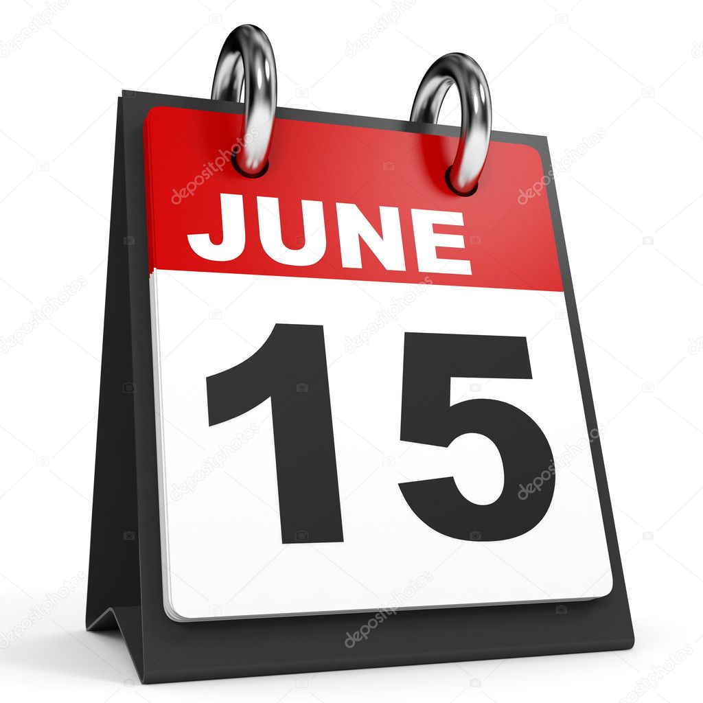 15 de junho. Calendário em fundo branco — Fotografias de Stock © iCreative3D 125977620