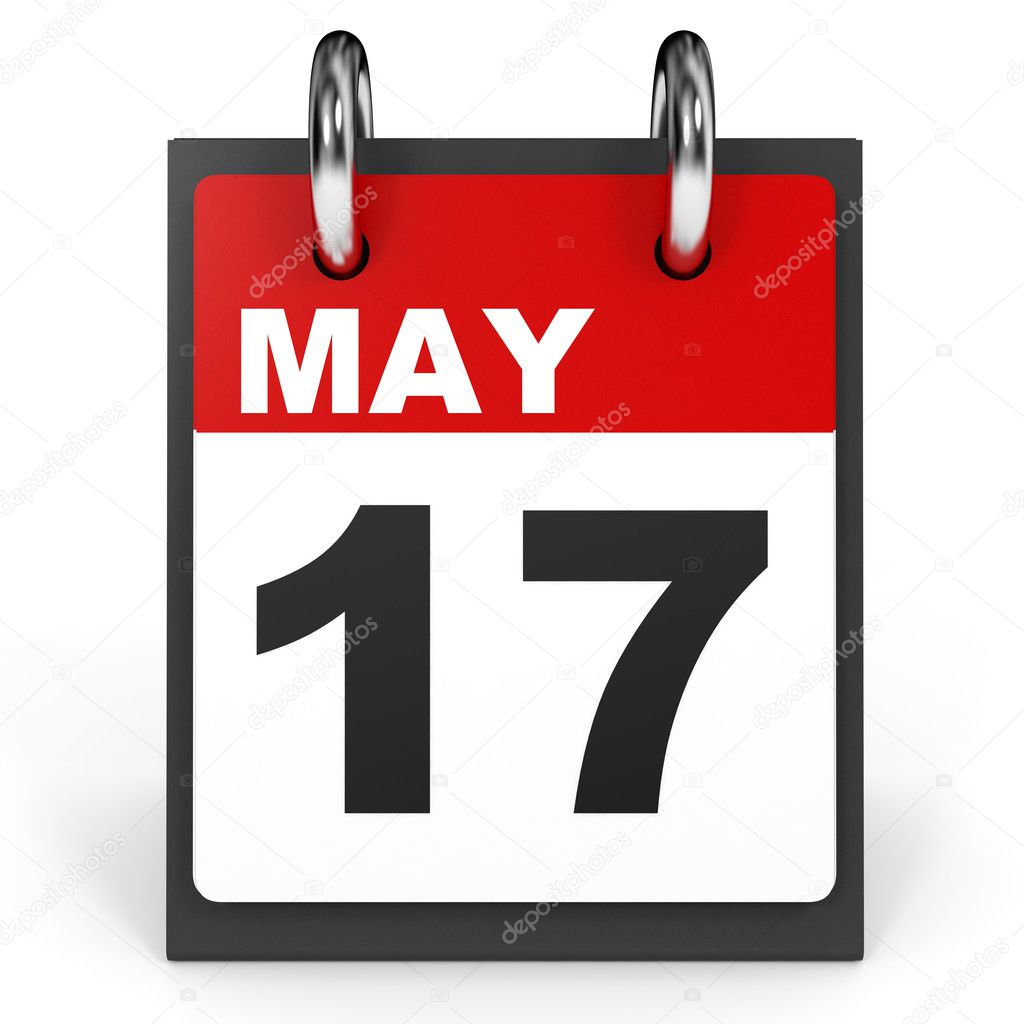 May 17. Calendar on white background.