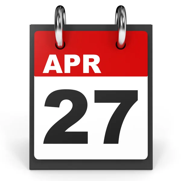 27 апреля. календарь на белом фоне . — стоковое фото