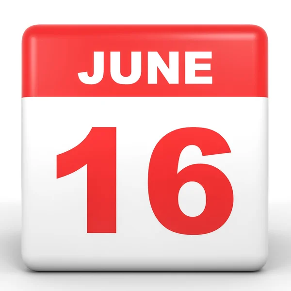 June 16. Calendar on white background. — Stock Photo, Image