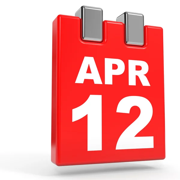 12 kwietnia. Kalendarz na białym tle. — Zdjęcie stockowe