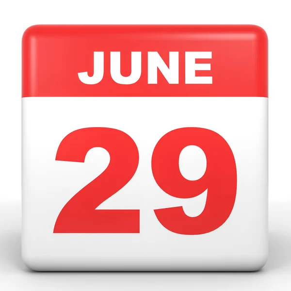 June 29. Calendar on white background. — Stock Photo, Image