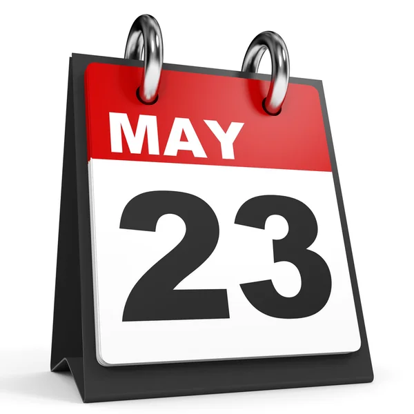 23 de mayo. Calendario sobre fondo blanco . —  Fotos de Stock