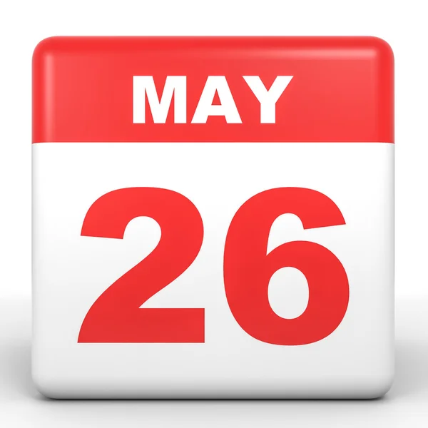 26 de mayo. Calendario sobre fondo blanco . — Foto de Stock