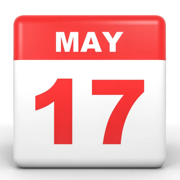17 maj. Kalender på vit bakgrund. — Stockfoto