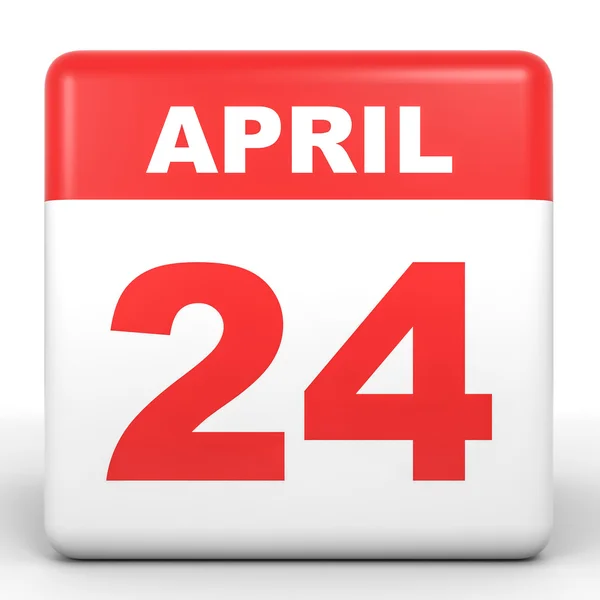 4 月 24 日。白色背景上的日历. — 图库照片