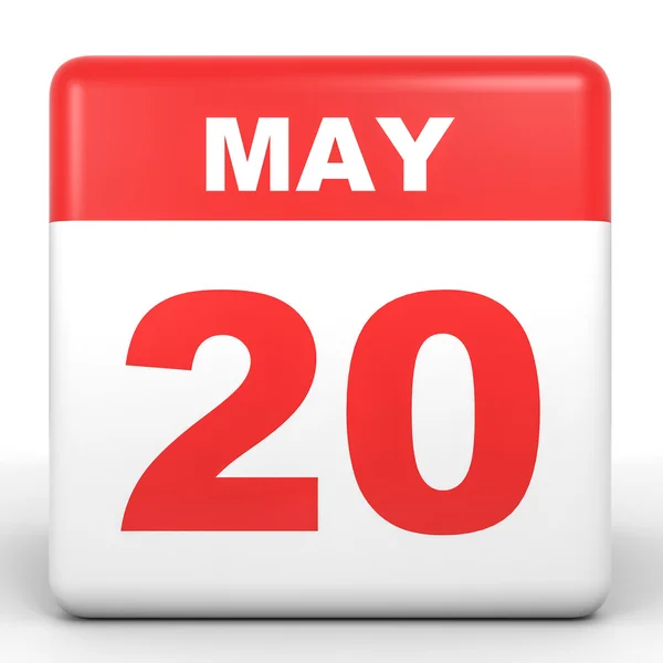 May 20. Calendar on white background. — Stock Photo, Image