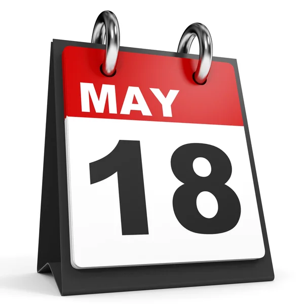 18 de mayo. Calendario sobre fondo blanco . — Foto de Stock