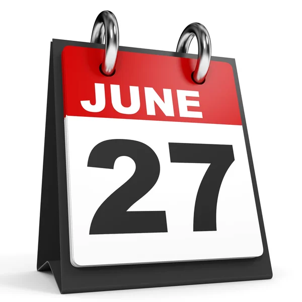 June 27. Calendar on white background. — Stock Photo, Image