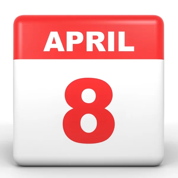 April 8. Calendar on white background. — Stock Photo, Image