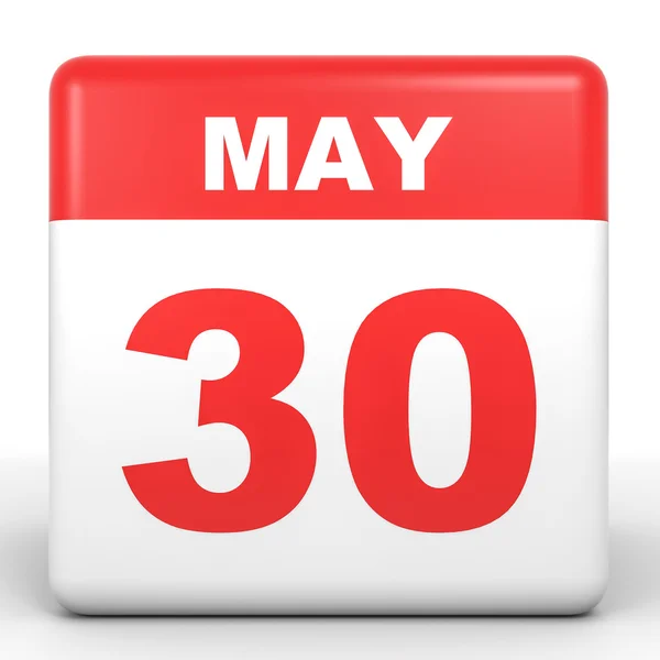 30 de mayo. Calendario sobre fondo blanco . —  Fotos de Stock