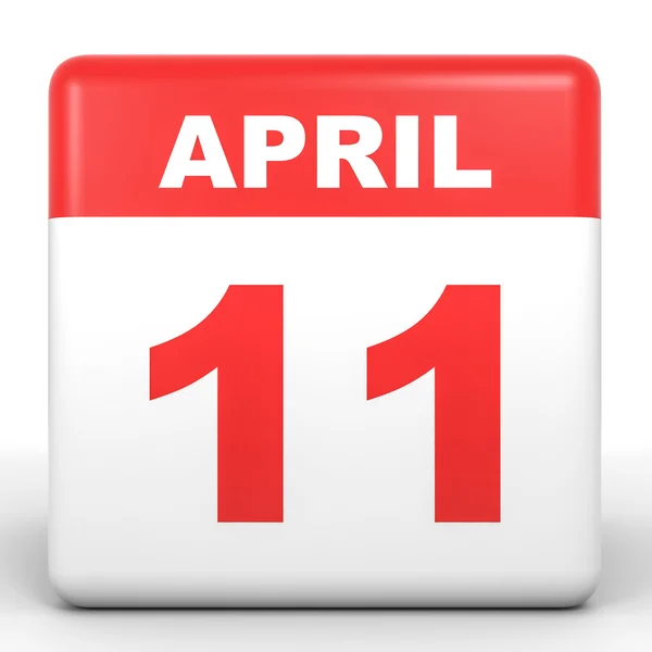 11 kwietnia. Kalendarz na białym tle. — Zdjęcie stockowe