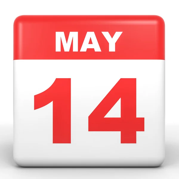 14 мая. календарь на белом фоне . — стоковое фото