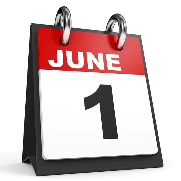 1 de junio. Calendario sobre fondo blanco . — Foto de Stock