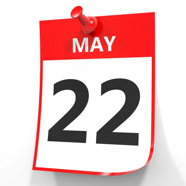 22 de mayo. Calendario sobre fondo blanco . — Foto de Stock