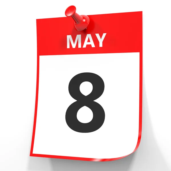 May 8. Calendar on white background. — Stock Photo, Image