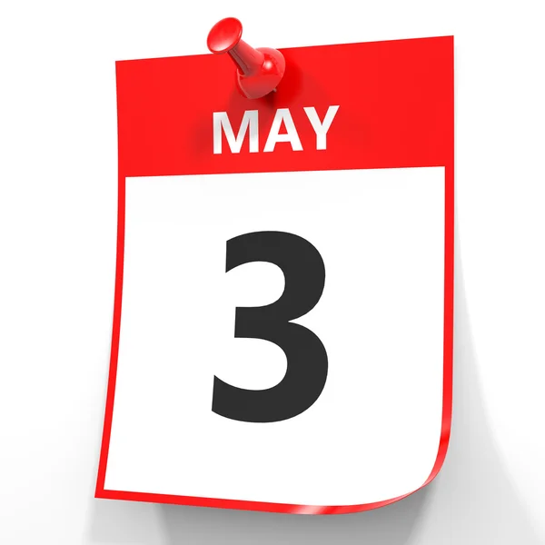 May 3. Calendar on white background. — Stock Photo, Image