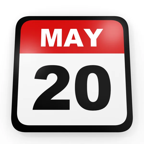 20 de mayo. Calendario sobre fondo blanco . — Foto de Stock