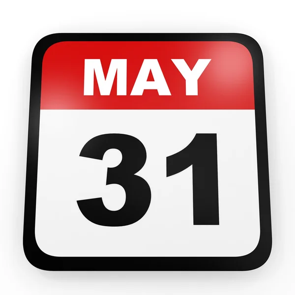 31. Mai Kalender auf weißem Hintergrund. — Stockfoto