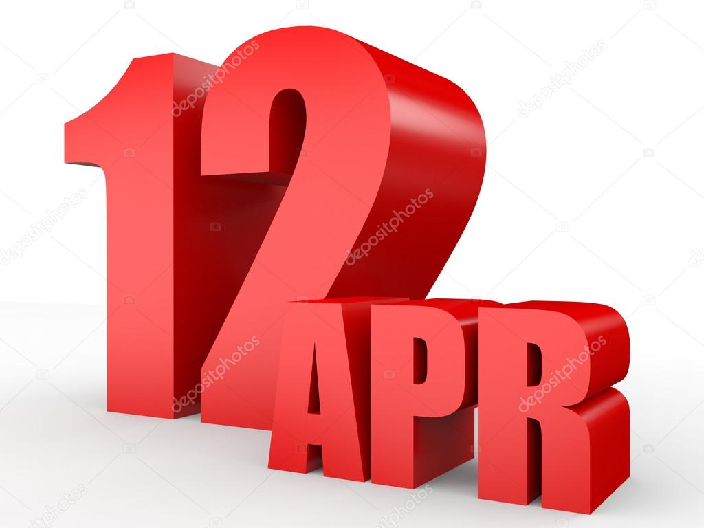 4 月12 日 白色背景上的文本 图库照片 C Icreative3d 4 月12 日 白色背景上的文本 图库照片 C Icreative3d