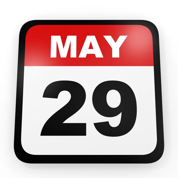 29. Mai Kalender auf weißem Hintergrund. — Stockfoto