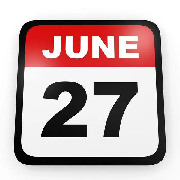 June 27. Calendar on white background. — Stock Photo, Image