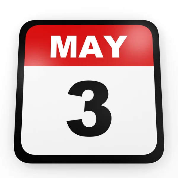 May 3. Calendar on white background. — Stock Photo, Image