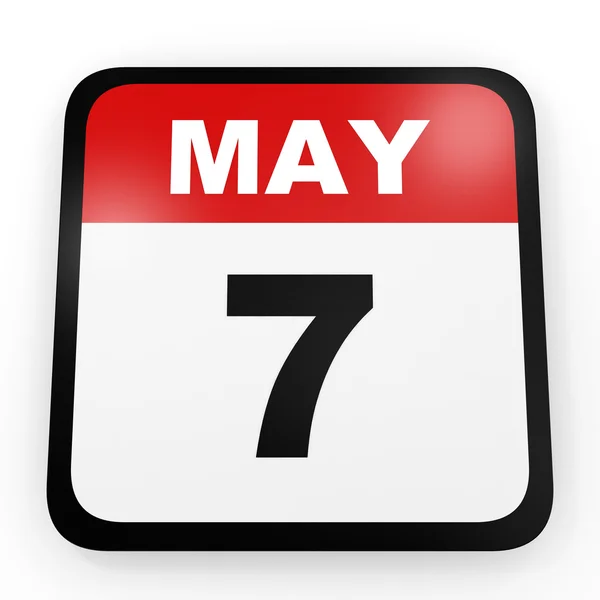 7 de mayo. Calendario sobre fondo blanco . —  Fotos de Stock