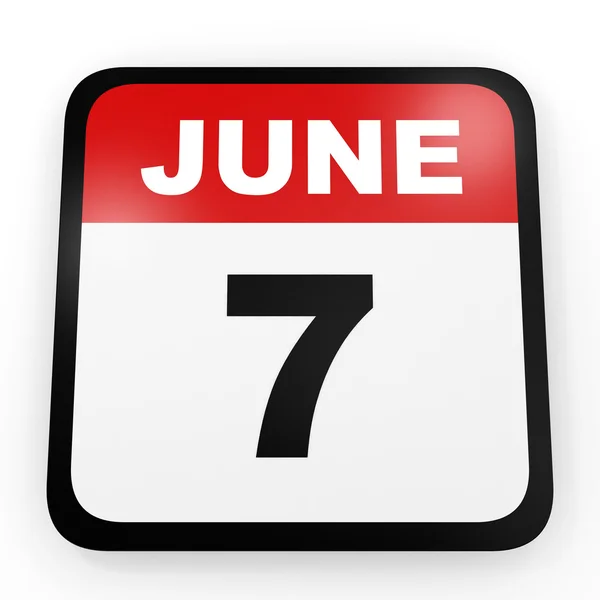 7 июня. календарь на белом фоне . — стоковое фото