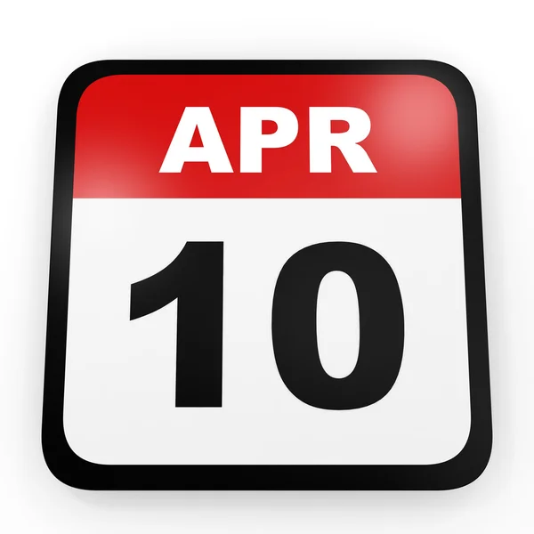 April 10. Calendar on white background. — Stock Photo, Image