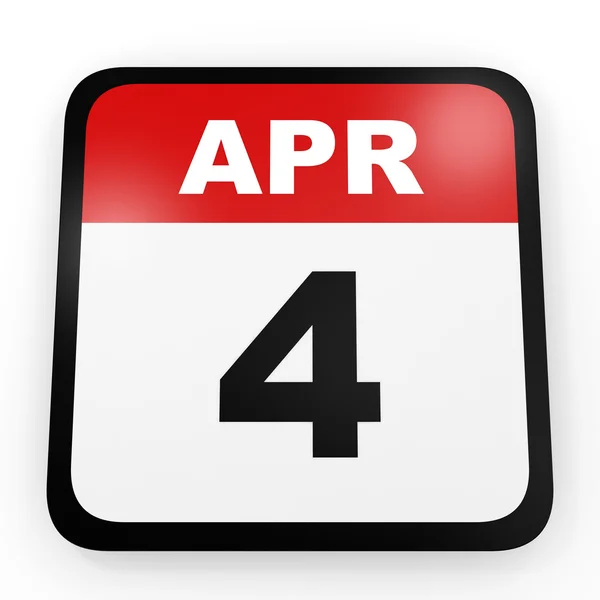 April 4. Calendar on white background. — Stock Photo, Image