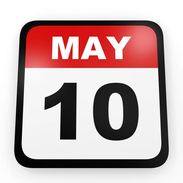 10 мая. календарь на белом фоне . — стоковое фото