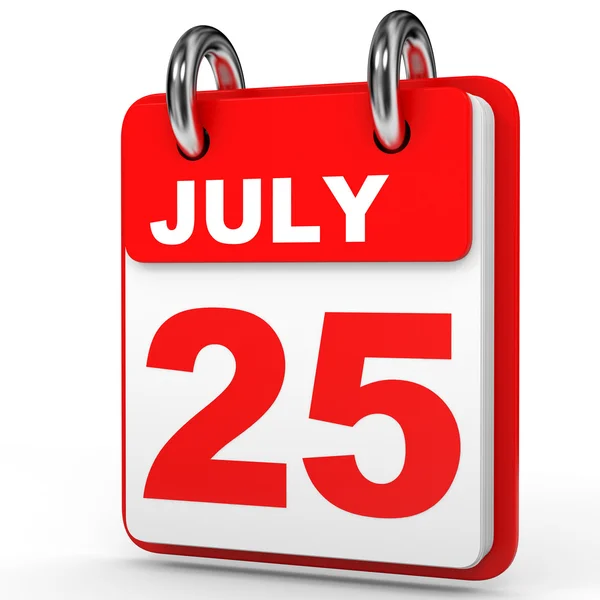 July 25. Calendar on white background. — Stock Photo, Image