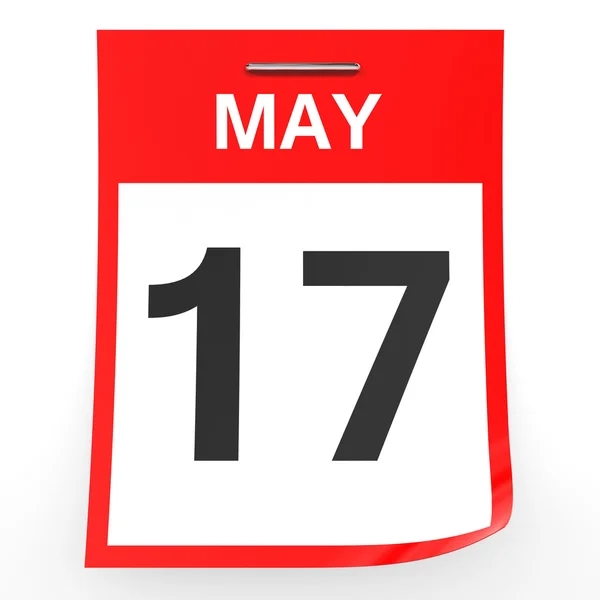 17 de mayo. Calendario sobre fondo blanco . — Foto de Stock