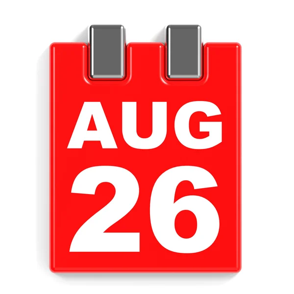 August 26. Calendar on white background. — Stock Photo, Image