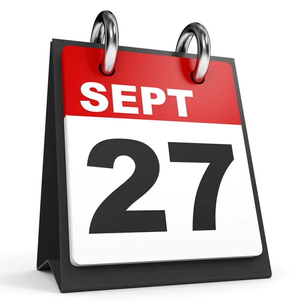 27 settembre. Calendario su sfondo bianco . — Foto Stock