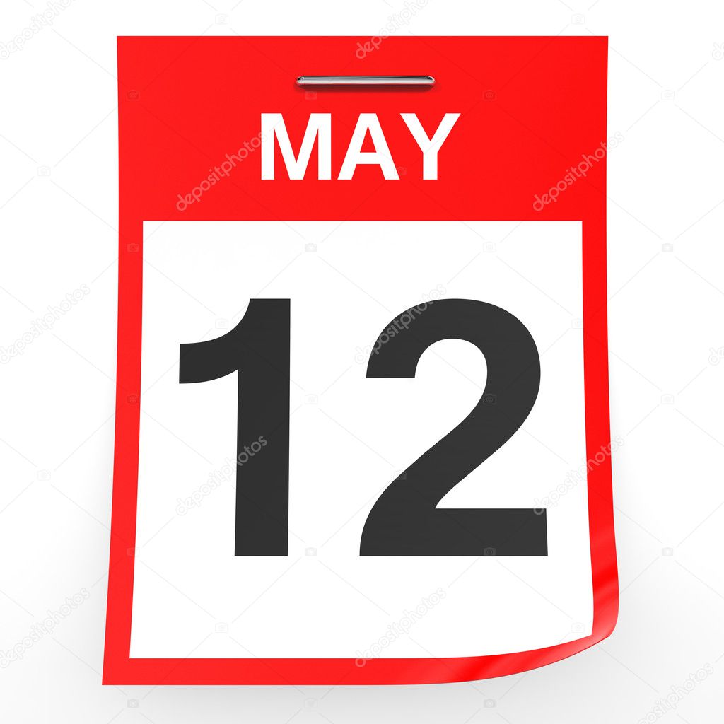 May 12. Calendar on white background. — Stock Photo ...