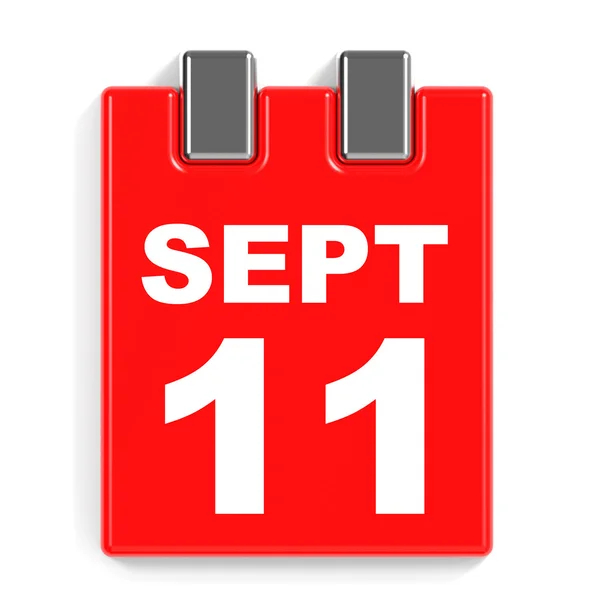 11 de septiembre. Calendario sobre fondo blanco . — Foto de Stock